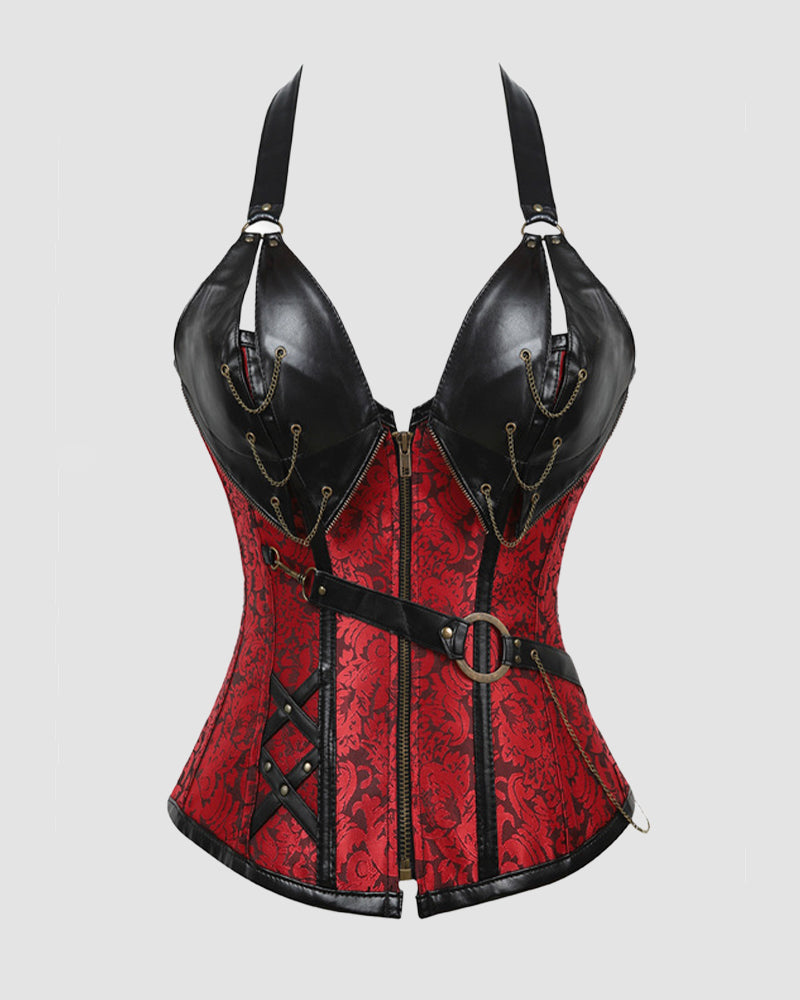Lace-up 4 Steel Bone Leather Corset