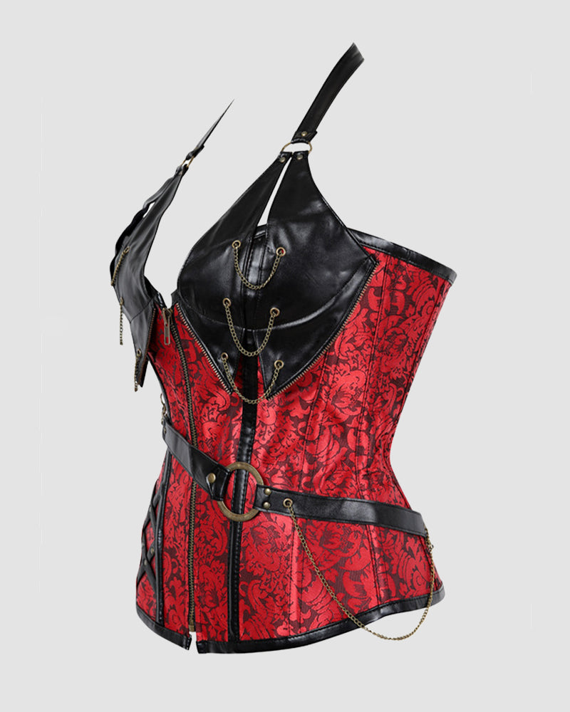 Lace-up 4 Steel Bone Leather Corset