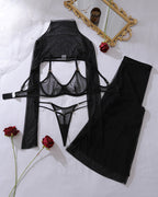 Long Sleeve Sheer 4 Piece Set
