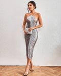 Halter Fringed Backless Dress