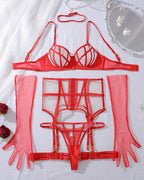 Mesh See-through Corset Lingerie Set