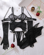 Mesh Shaping Body Corset with Gloves & Stockings