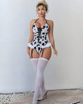 õŸ?Flash Sale-Lace Up Halter Bodysuit with Stockings