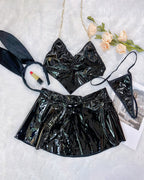 Heart Shape Halter Bra Skirt+Bunny Ear Headband