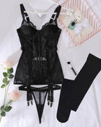 Lace Push-Up Corset Lingerie with Boned