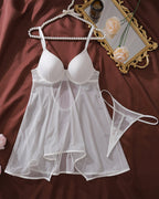 Mesh Patchwork Underwire Babydoll
