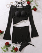 Chain Sheer Mesh vacation Four Piece Set