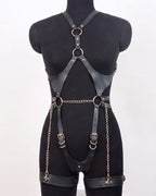 PU Leather Chain Belts Full Body Bondage