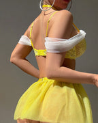 Tulle Off-Shoulder Sweet Lingerie Set