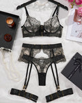 Luxury Flower Embroidery Lingerie Set