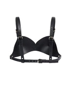 Leather Bondage Bra and Thong Set