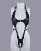 Leather Bondage Harness Bodysuit