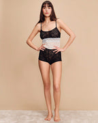 Elegant Lace Sheer Camisole Top & Shorts Set