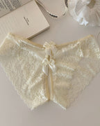 Scalloped Sheer Floral Lace Bow-Back Panties
