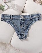 Women?¡¥s Denim Thong Low Rise Panties