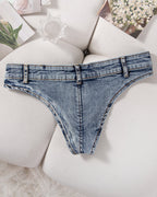 Women?¡¥s Denim Thong Low Rise Panties