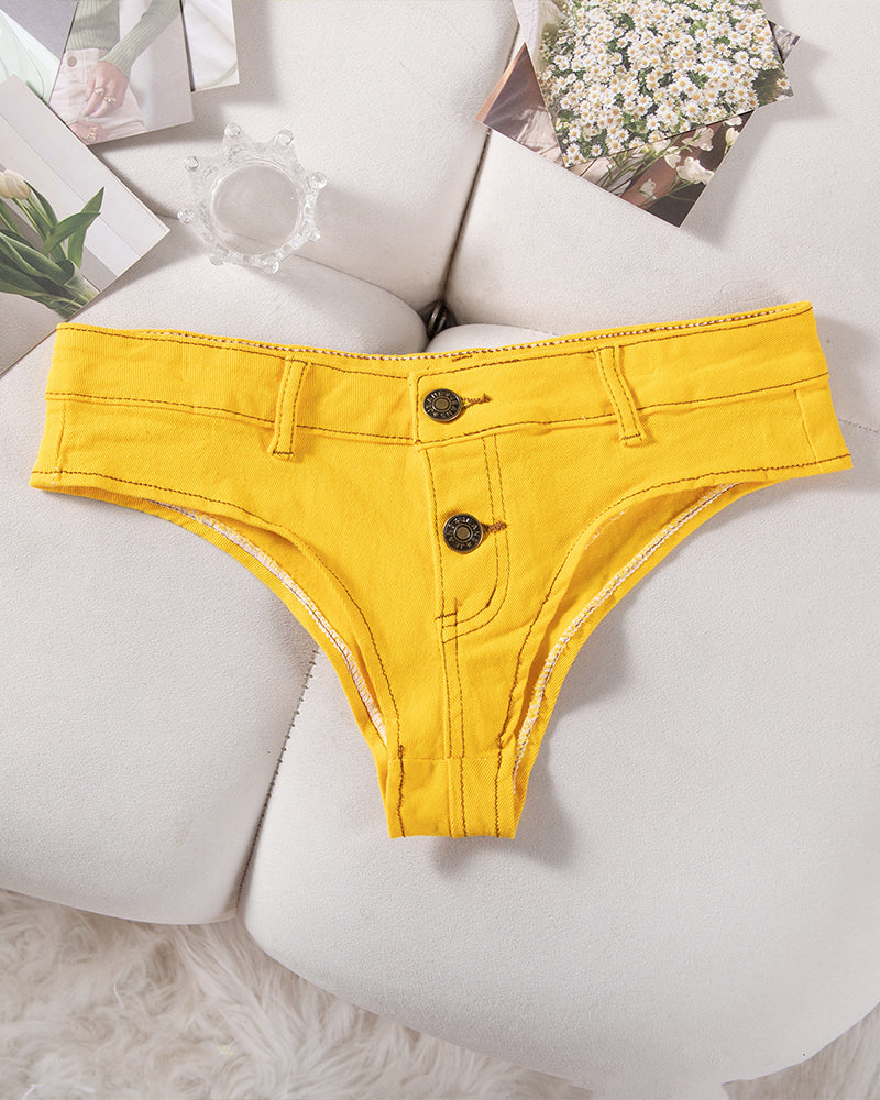 Women?¡¥s Denim Thong Low Rise Panties