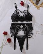 Chain Garter Sheer Mesh Harness Lingerie Set