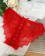 ?Flash Sale-Floral Lace Crisscross Panties Lace Up Briefs Lingerie