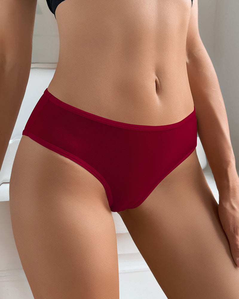 Sexy Sheer Mesh Open-Back Panties ¡§C Cheeky High-Cut Briefs