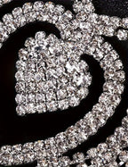 Rhinestone Heart Waist Chain Thong ¡§C Sparkling Crystal Belly Chain G-String