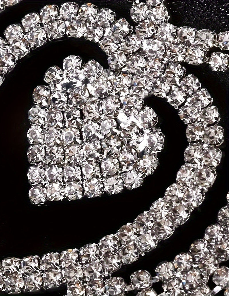 Rhinestone Heart Waist Chain Thong ¡§C Sparkling Crystal Belly Chain G-String