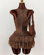 Lace Ruffled Tutu Sexy Gothic Lolita Mini Dress Lingerie