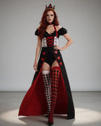 Queen of Hearts Costume Set - Corset Bodysuit with Crown