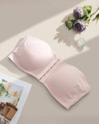 Strapless Hook Front Bandeau Bra- Multi-Row Bustier Crop Top