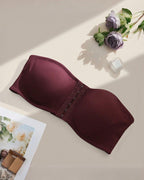 Strapless Hook Front Bandeau Bra- Multi-Row Bustier Crop Top