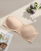Strapless Hook Front Bandeau Bra- Multi-Row Bustier Crop Top