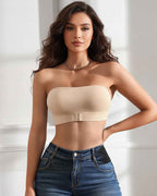 Sexy Strapless Buckle Front Bandeau Top