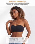 Strapless Side Hook Bandeau Bra Seamless Padded Tube Bra
