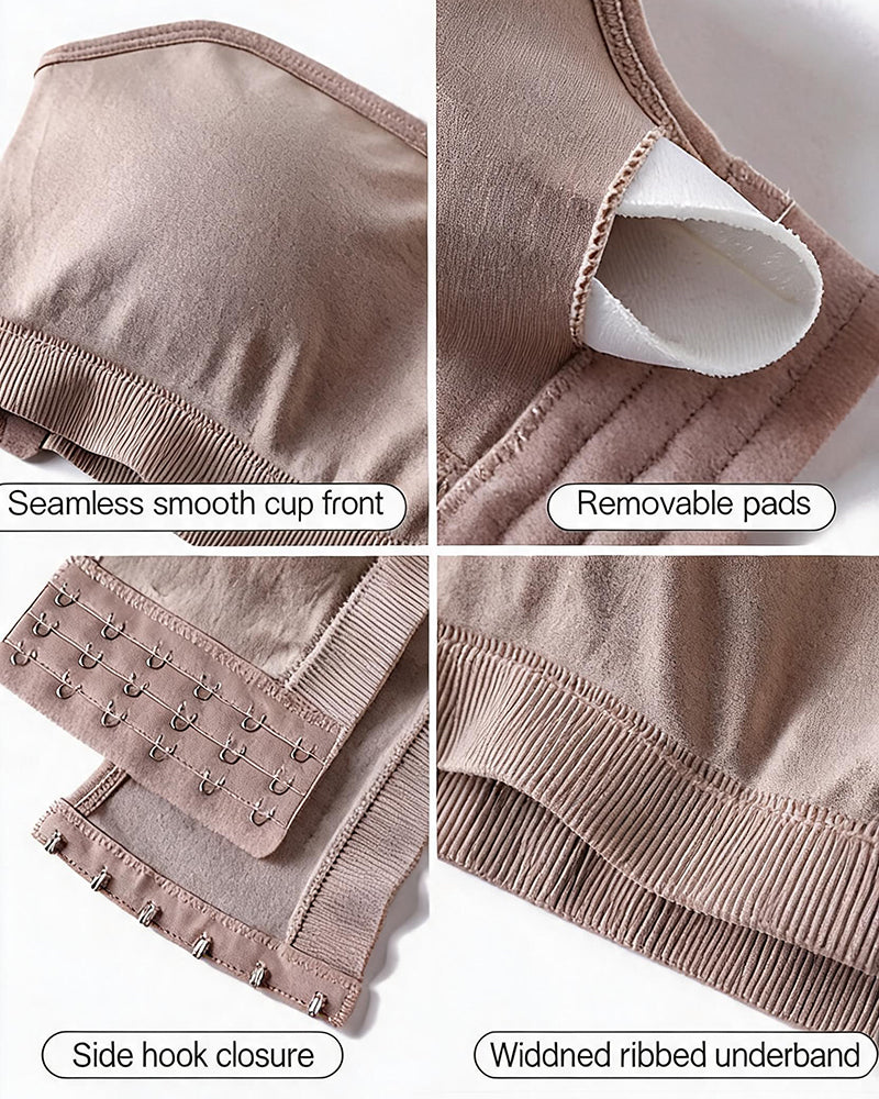 Strapless Side Hook Bandeau Bra Seamless Padded Tube Bra