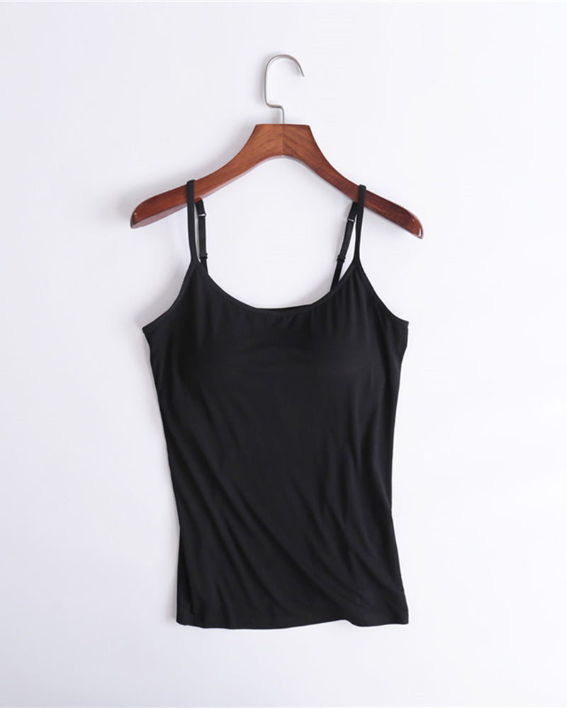 Built-In Bra Spaghetti Strap Tank Top