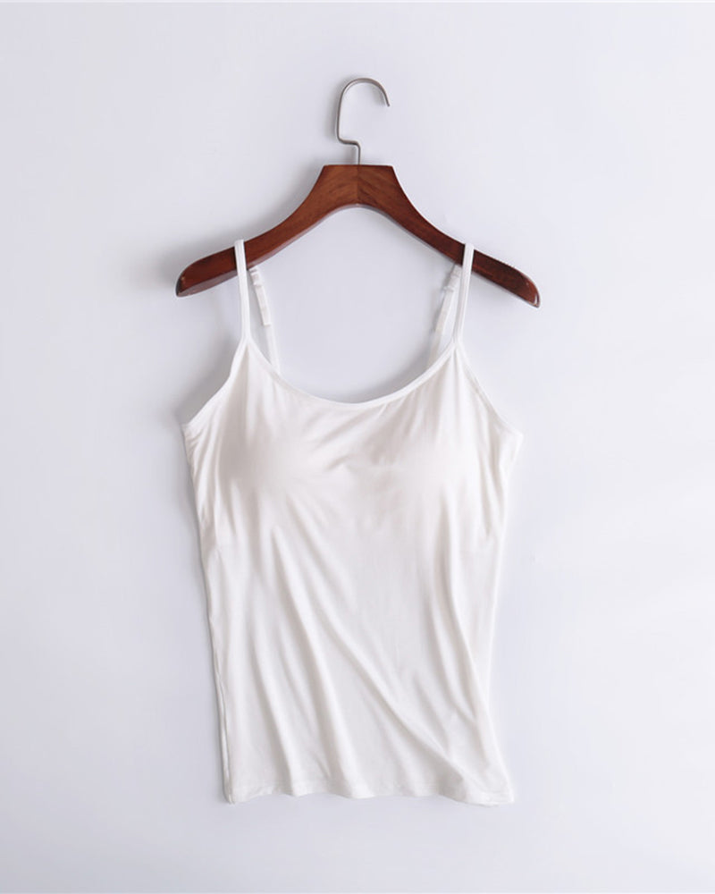 Built-In Bra Spaghetti Strap Tank Top