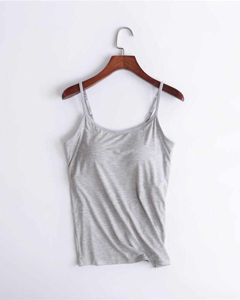 Built-In Bra Spaghetti Strap Tank Top