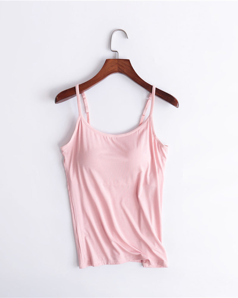 Built-In Bra Spaghetti Strap Tank Top