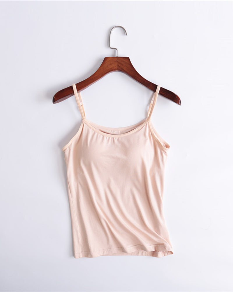Built-In Bra Spaghetti Strap Tank Top