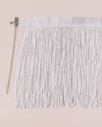 Rhinestone Fringe Lingerie Set - Sexy O-Ring Halter Crop Top & Tassel Mini Skirt