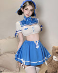 Sailor Girl Lingerie Set Schoolgirl Cosplay with Headband