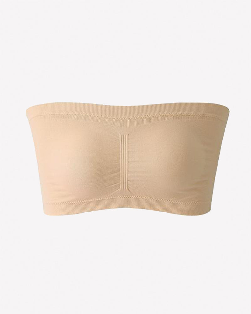 Strapless Bandeau Bra - Wireless Seamless Tube Top Basic Bra
