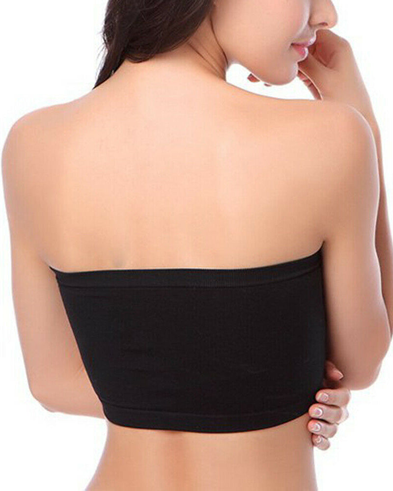 Strapless Bandeau Bra - Wireless Seamless Tube Top Basic Bra
