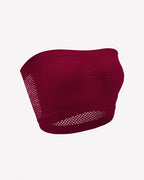 Mesh Panel Strapless Bandeau Bra