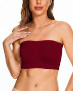 Mesh Panel Strapless Bandeau Bra