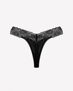 Lace Thong Panties - Low Rise V-Shape Floral Lace Underwear