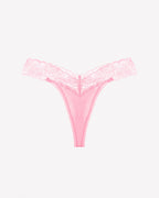 Lace Thong Panties - Low Rise V-Shape Floral Lace Underwear