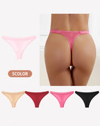 100% Cotton Thong Panties - Low Rise Seamless Underwear