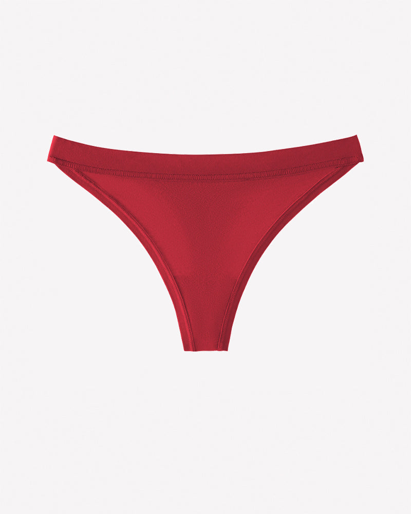 100% Cotton Thong Panties - Low Rise Seamless Underwear