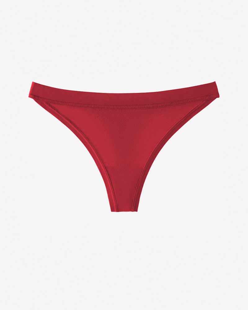 100% Cotton Thong Panties - Low Rise Seamless Underwear